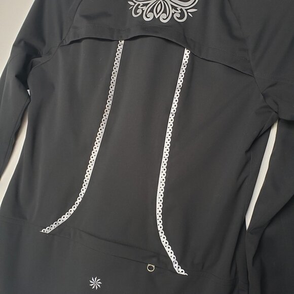 Athleta Queen Of The Mountain Running Jacket S Black Reflective‎ Zip Lightweight - Picture 8 of 11